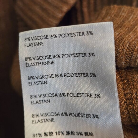 Anthropologie Maeve Ingrid Cocoon Cardigan Cedar Tan Ribbed Open Front Size M - Picture 10 of 10